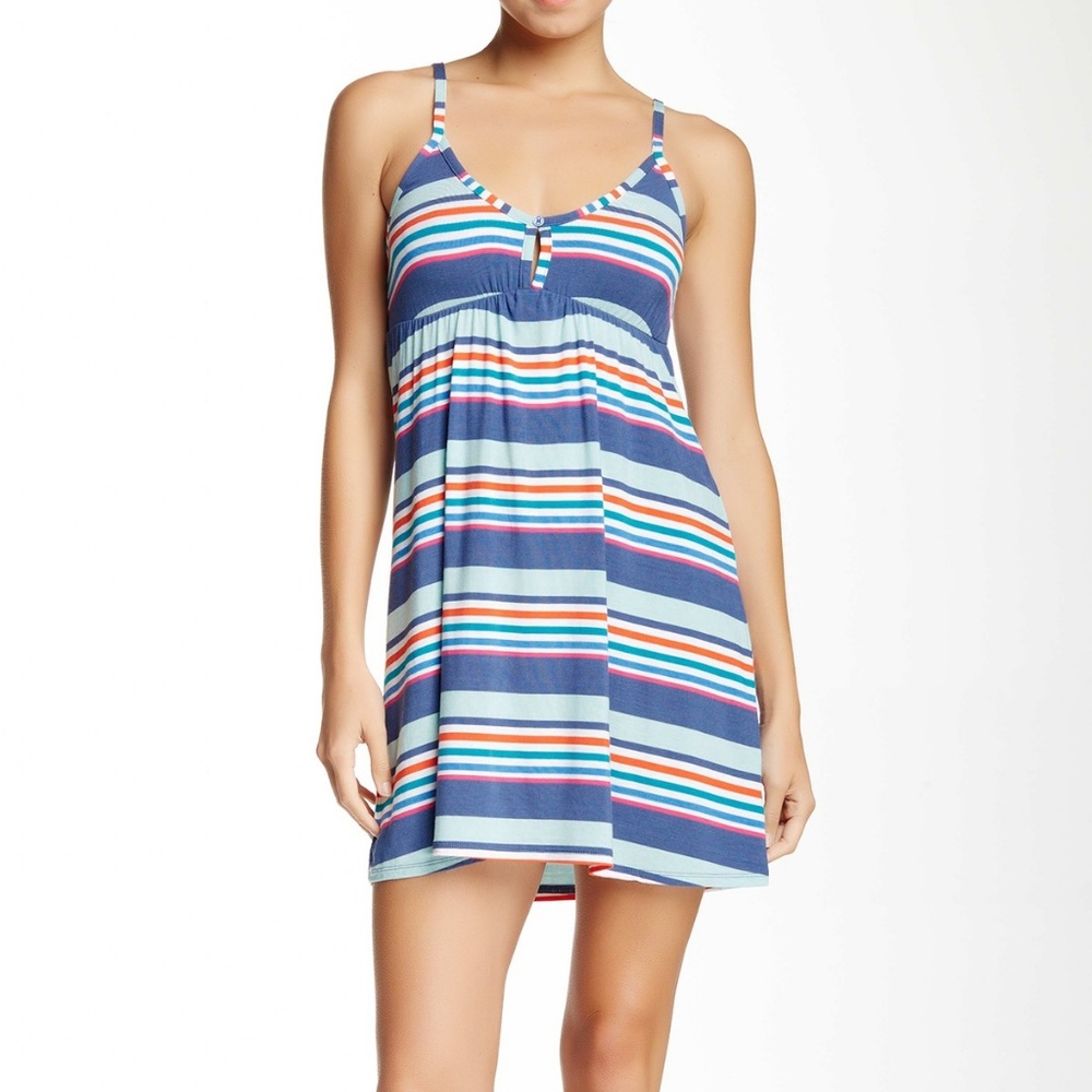 NWT Splendid Sleep S Keyhole Chemise Multi Stripe